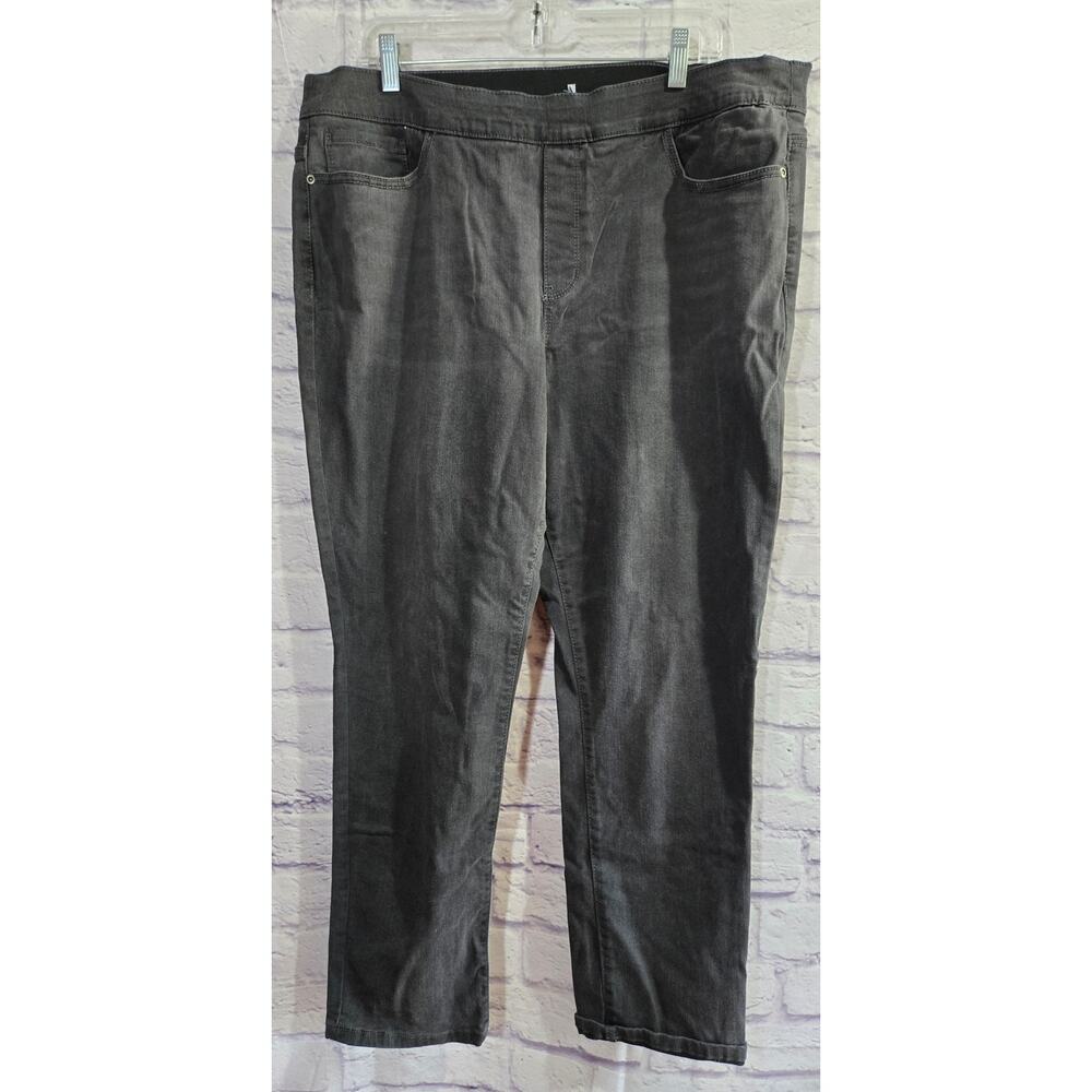 Croft & Barrow Black Effortless Pull On Jeans 22W Pockets Stretch Comfort